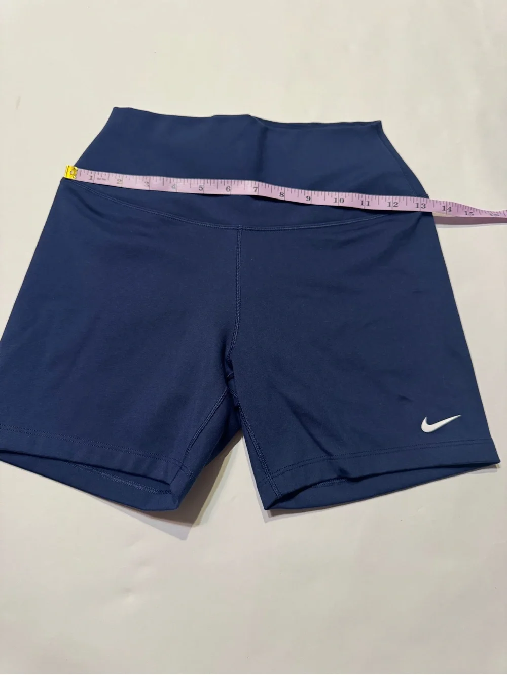 Nike Women's Navy Blue Biker Shorts Pull On Stretch Gym Training Activewear Med